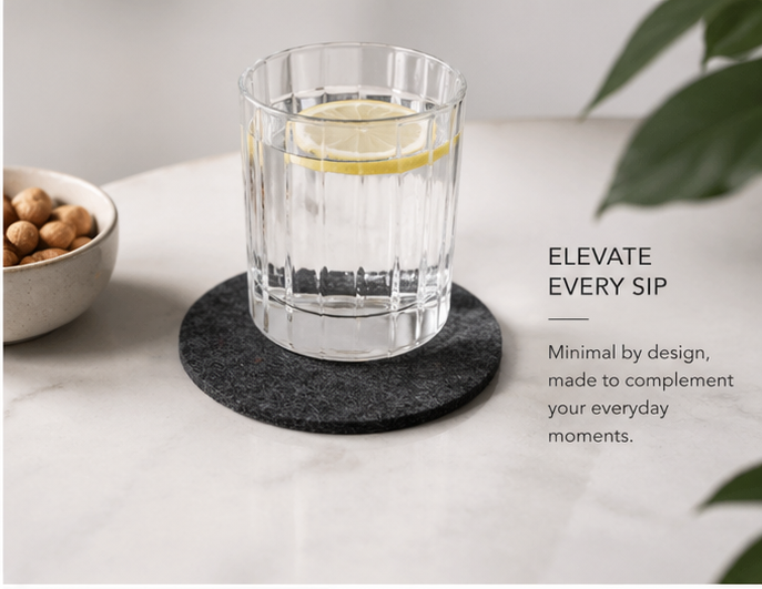 Handcrafted Felt Coasters with Jalq’a Design