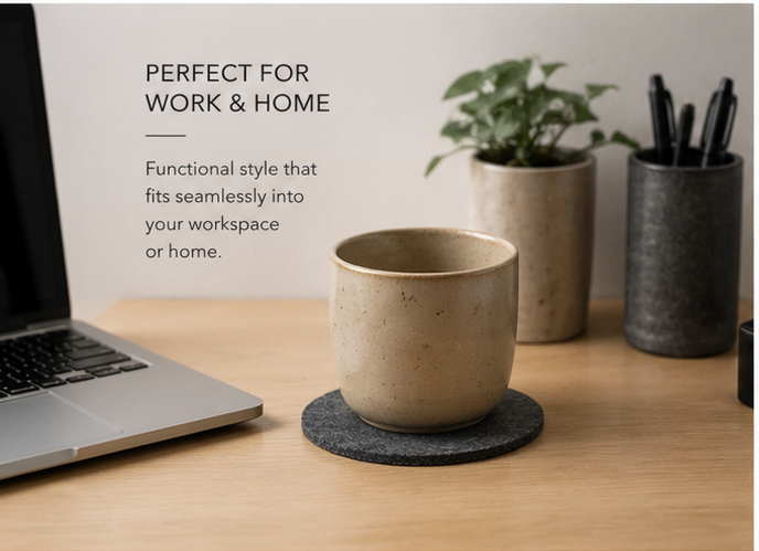 Handcrafted Felt Coasters with Jalq’a Design