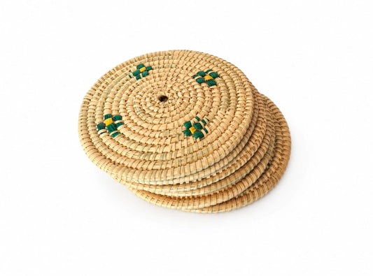 Handwoven Wicker Coaster Set — Kusaya Artisan Collection